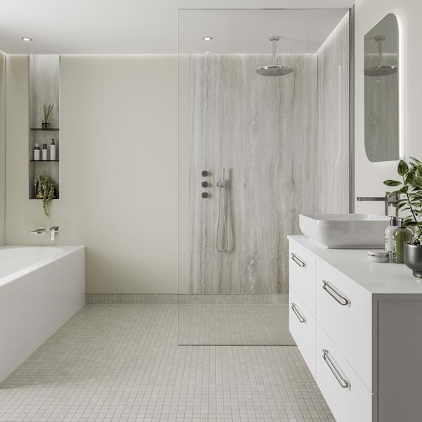 Creamy White bathroom wall panels from the Neutrals Collection