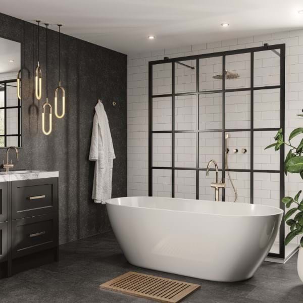 Black Mineral Badezimmer-Wandpaneele