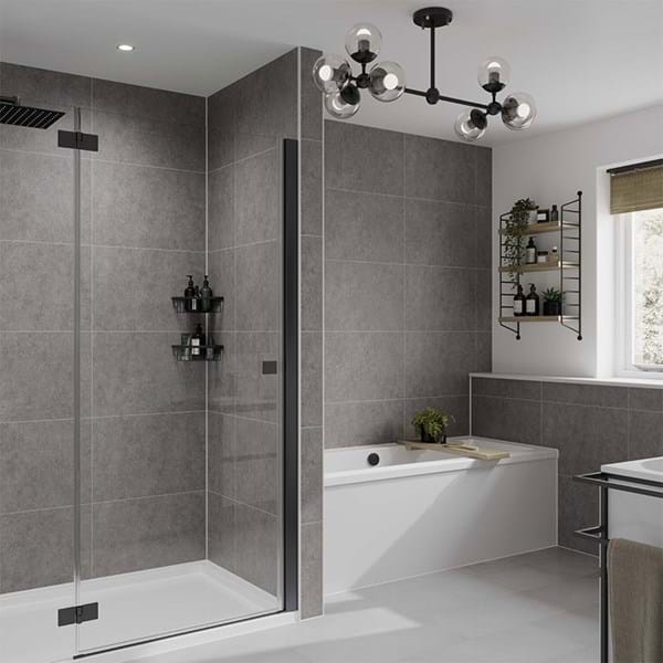 Grey Mineral Paneele in Fliesenoptik